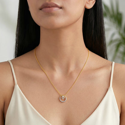 Gold Oval Aura Lab Grown Diamond Pendant