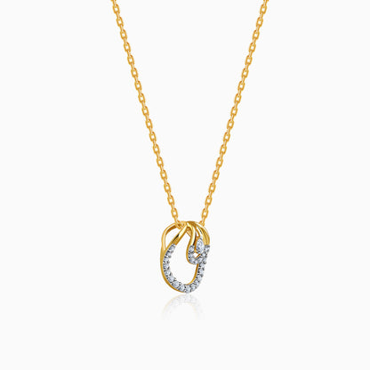 Gold Oval Aura Lab Grown Diamond Pendant