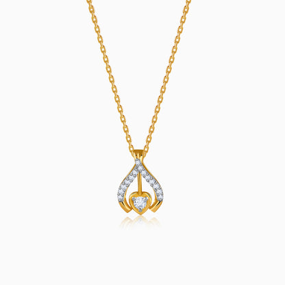 Gold Crocus Love Lab Grown Diamond Pendant