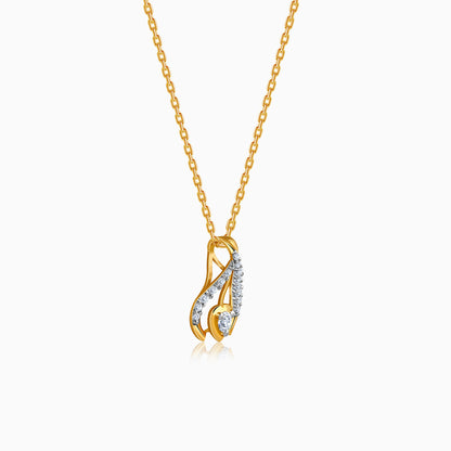 Gold Crocus Love Lab Grown Diamond Pendant