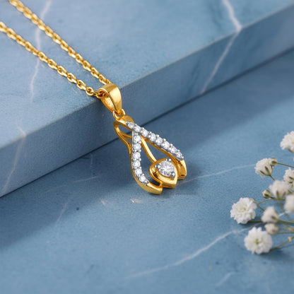Gold Crocus Love Lab Grown Diamond Pendant