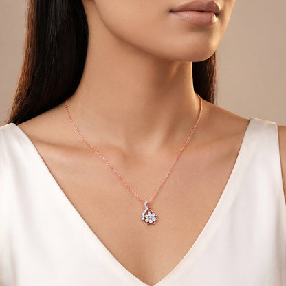 Rose Gold Flora Knot Lab Grown Diamond Pendant