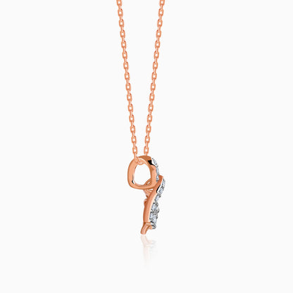Rose Gold Flora Knot Lab Grown Diamond Pendant
