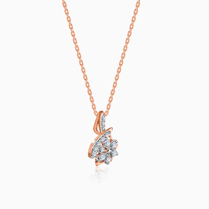 Rose Gold Flora Knot Lab Grown Diamond Pendant