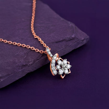 Rose Gold Flora Knot Lab Grown Diamond Pendant