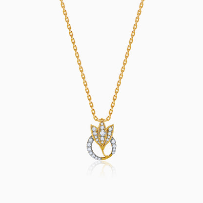 Gold Eternal Lotus Lab Grown Diamond Pendant