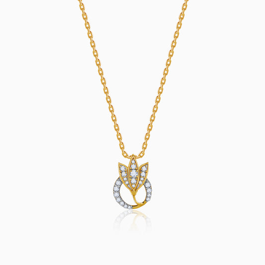 Gold Eternal Lotus Lab Grown Diamond Pendant