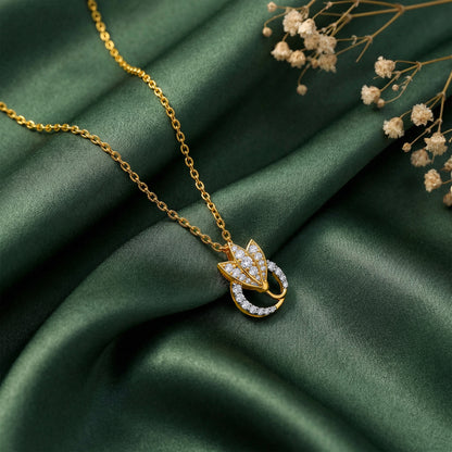 Gold Eternal Lotus Lab Grown Diamond Pendant