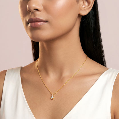 Gold Graceful Moon Lab Grown Diamond Pendant
