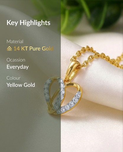 Gold Glowing Love Lab Grown Diamond Pendant