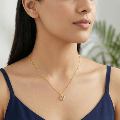 Gold Glowing Love Lab Grown Diamond Pendant