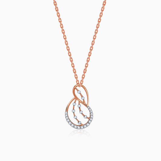 Rose Gold Fancy Curve Lab Grown Diamond Pendant