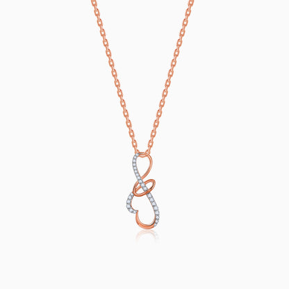 Rose Gold Heartline Infinity Lab Grown Diamond Pendant