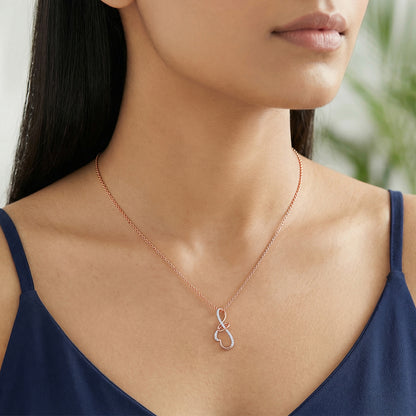 Rose Gold Heartline Infinity Lab Grown Diamond Pendant