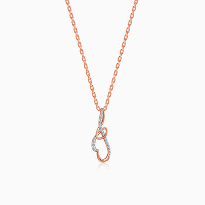 Rose Gold Heartline Infinity Lab Grown Diamond Pendant