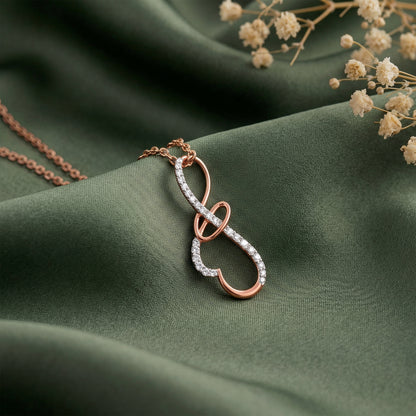 Rose Gold Heartline Infinity Lab Grown Diamond Pendant