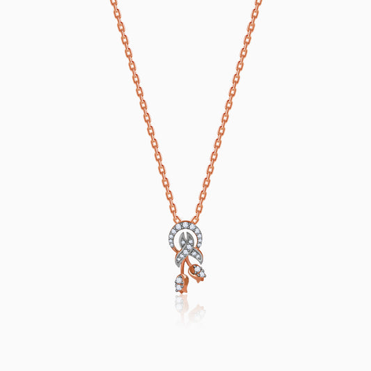 Rose Gold Floral Bond Lab Grown Diamond Pendant