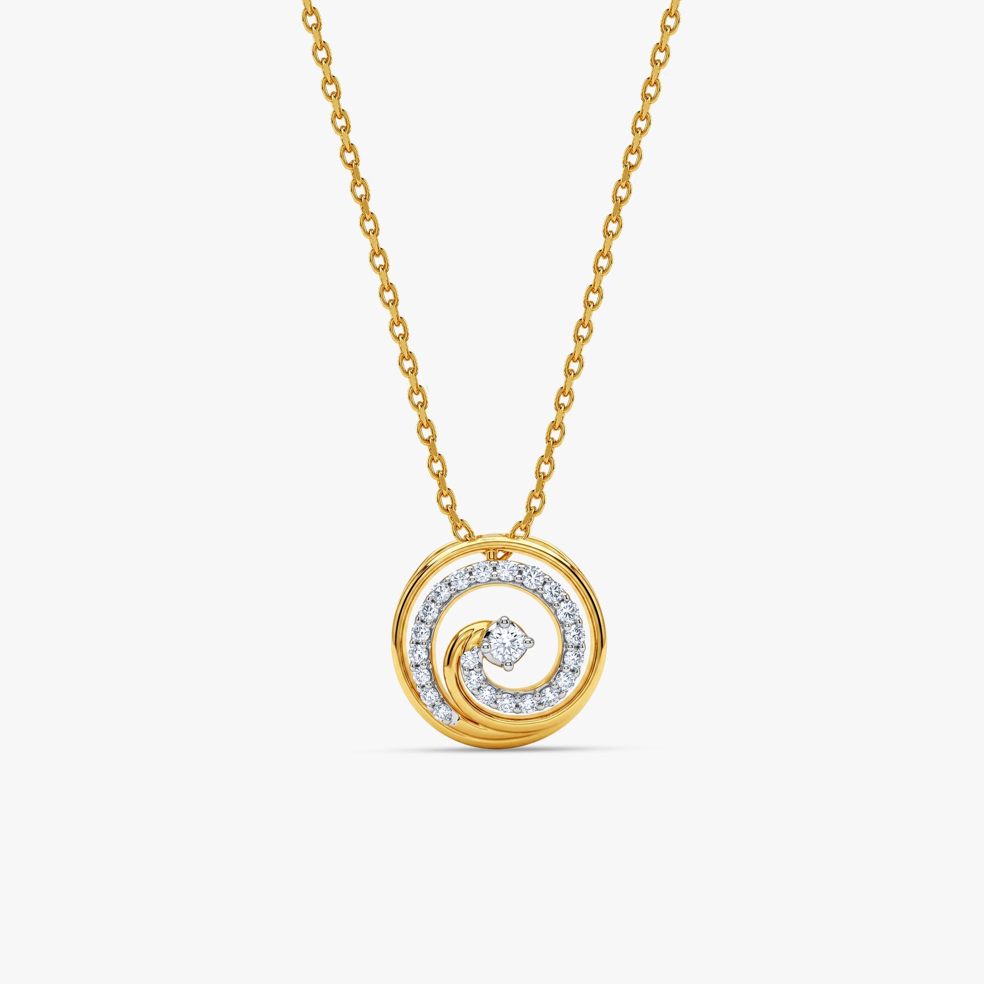 Gold Virelle Spiral Lab Grown Diamond Pendant