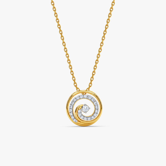 Gold Virelle Spiral Lab Grown Diamond Pendant