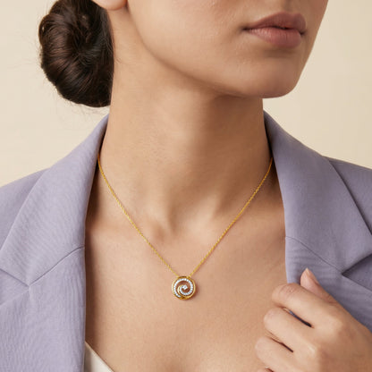 Gold Virelle Spiral Lab Grown Diamond Pendant
