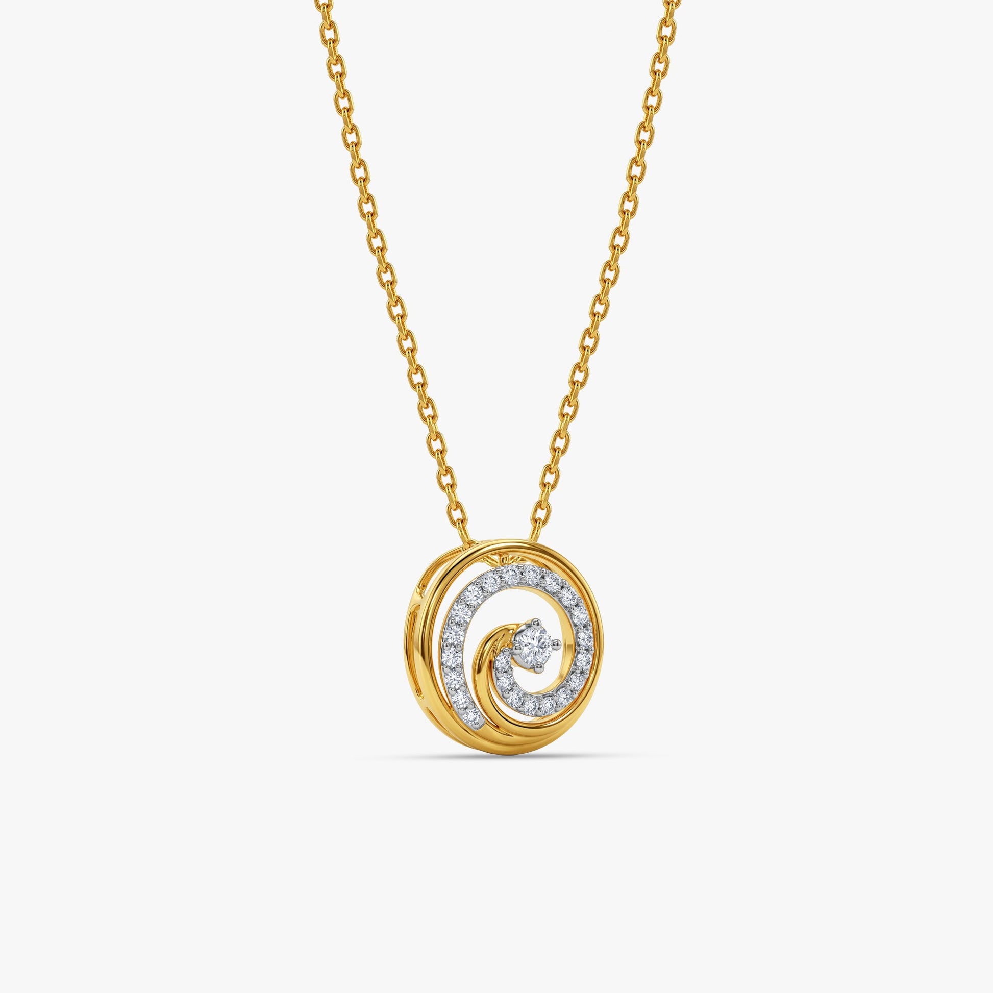 Gold Virelle Spiral Lab Grown Diamond Pendant