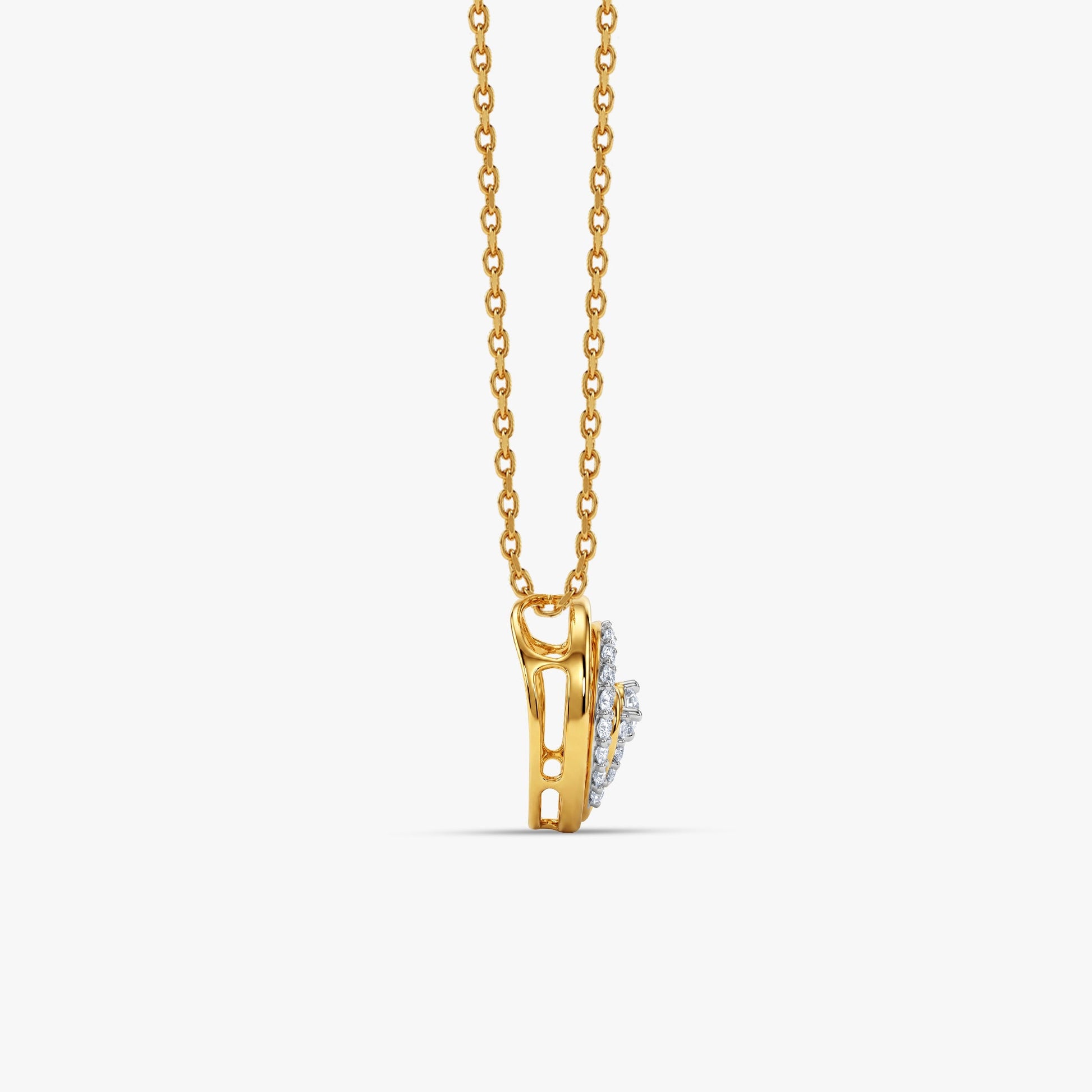 Gold Virelle Spiral Lab Grown Diamond Pendant