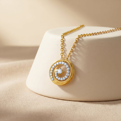 Gold Virelle Spiral Lab Grown Diamond Pendant