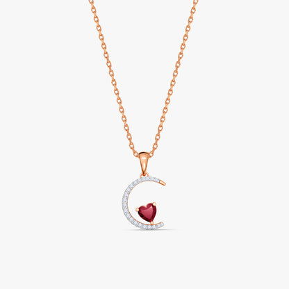 Rose Gold Scarlet Moon Lab Grown Diamond Pendant