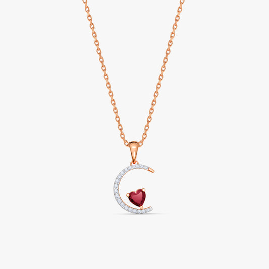 Rose Gold Scarlet Moon Lab Grown Diamond Pendant