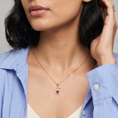 Rose Gold Scarlet Moon Lab Grown Diamond Pendant