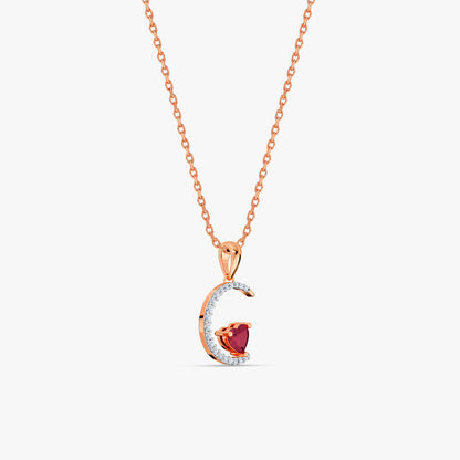 Rose Gold Scarlet Moon Lab Grown Diamond Pendant