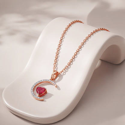 Rose Gold Scarlet Moon Lab Grown Diamond Pendant