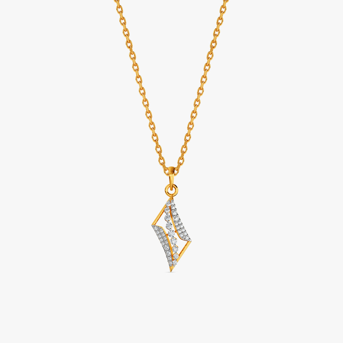 Gold Prism Veil Lab Grown Diamond Pendant