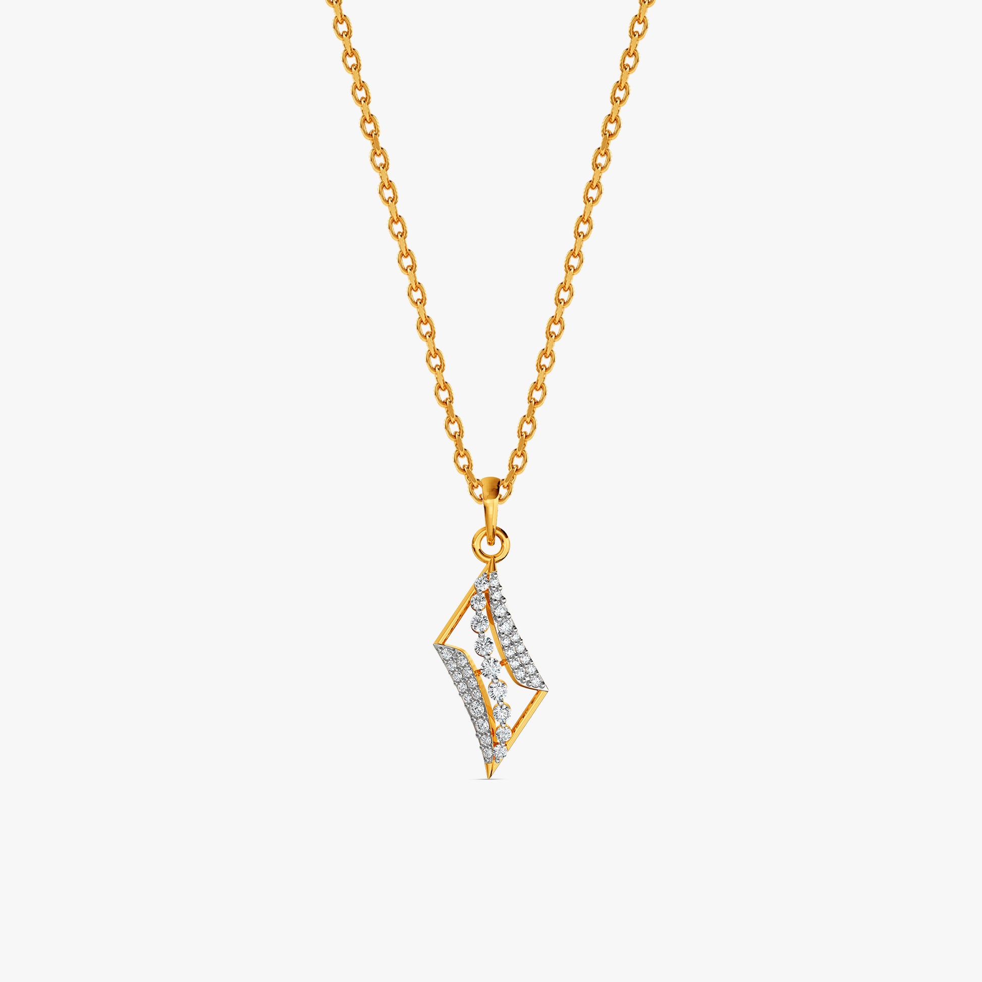 Gold Prism Veil Lab Grown Diamond Pendant