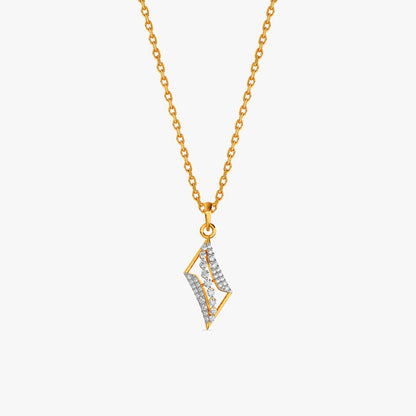 Gold Prism Veil Lab Grown Diamond Pendant