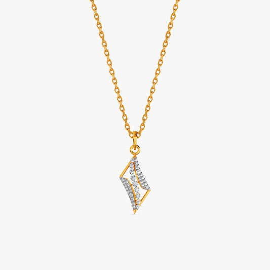 Gold Prism Veil Lab Grown Diamond Pendant