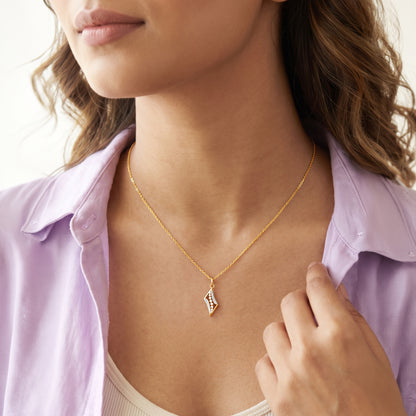 Gold Prism Veil Lab Grown Diamond Pendant