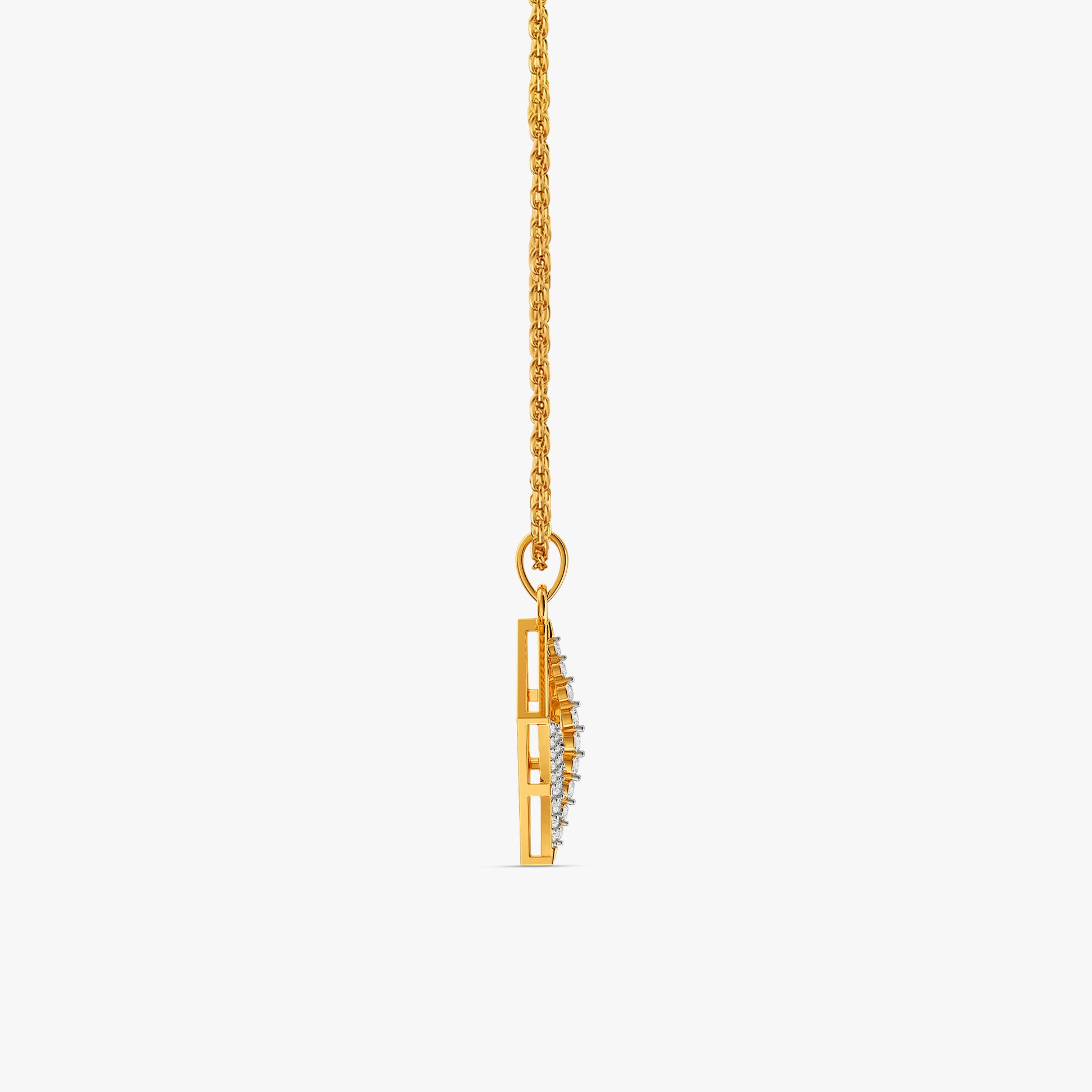 Gold Prism Veil Lab Grown Diamond Pendant