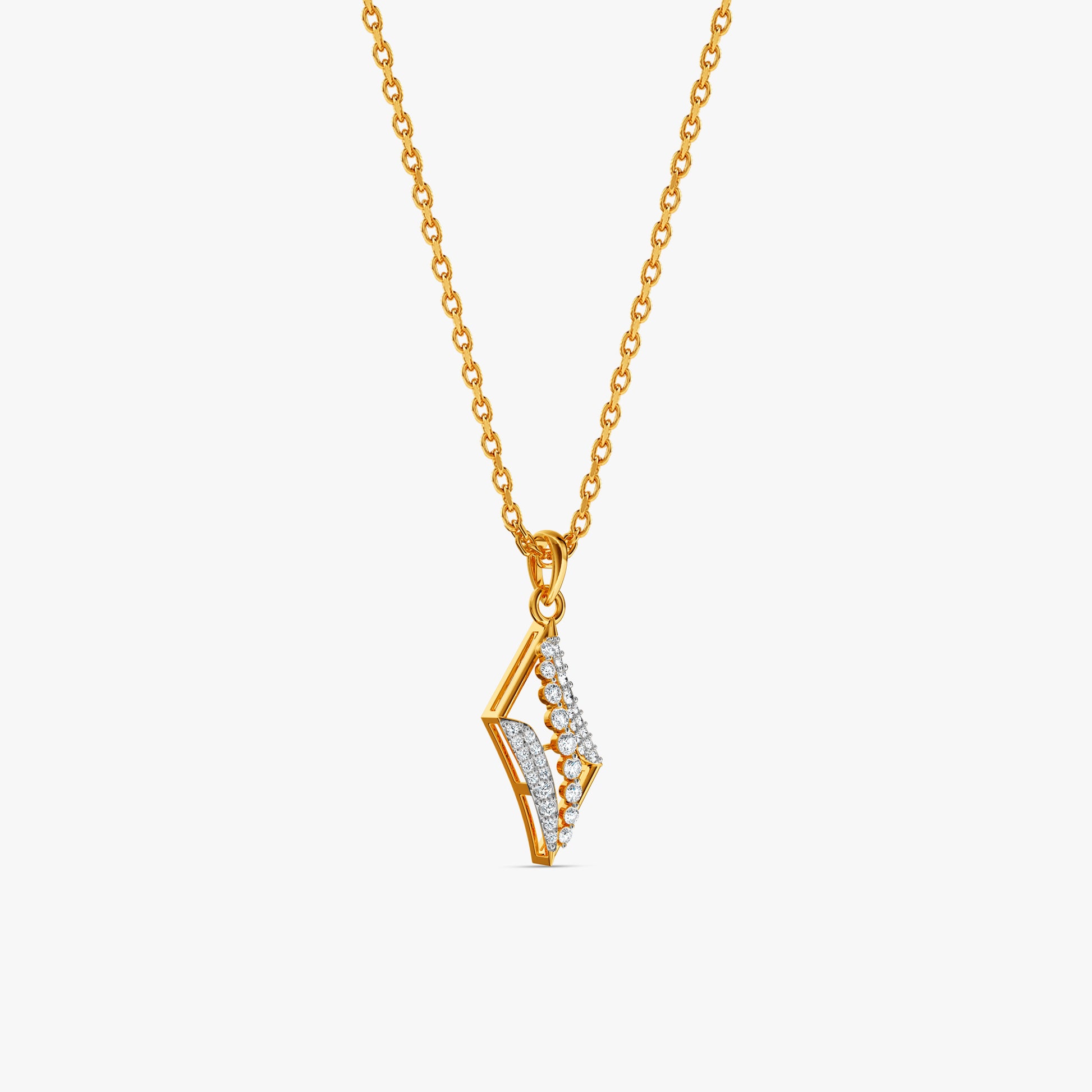Gold Prism Veil Lab Grown Diamond Pendant