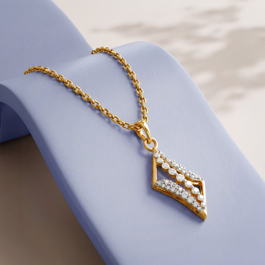 Gold Prism Veil Lab Grown Diamond Pendant