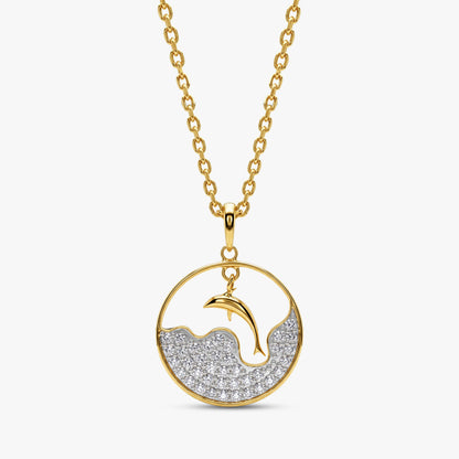 Gold Tidebound Muse Lab Grown Diamond Pendant