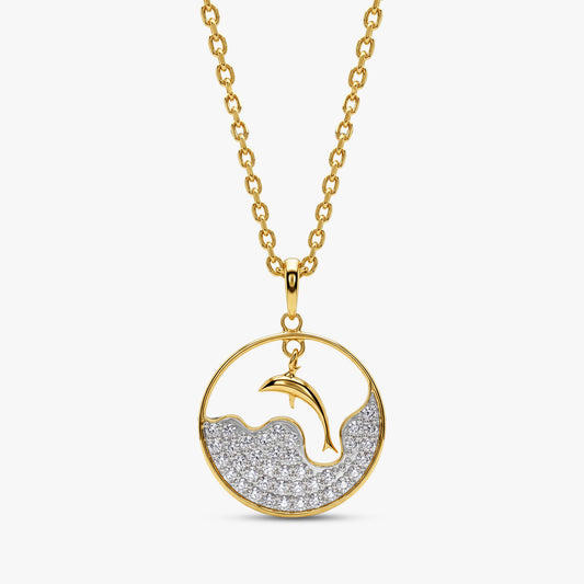 Gold Tidebound Muse Lab Grown Diamond Pendant
