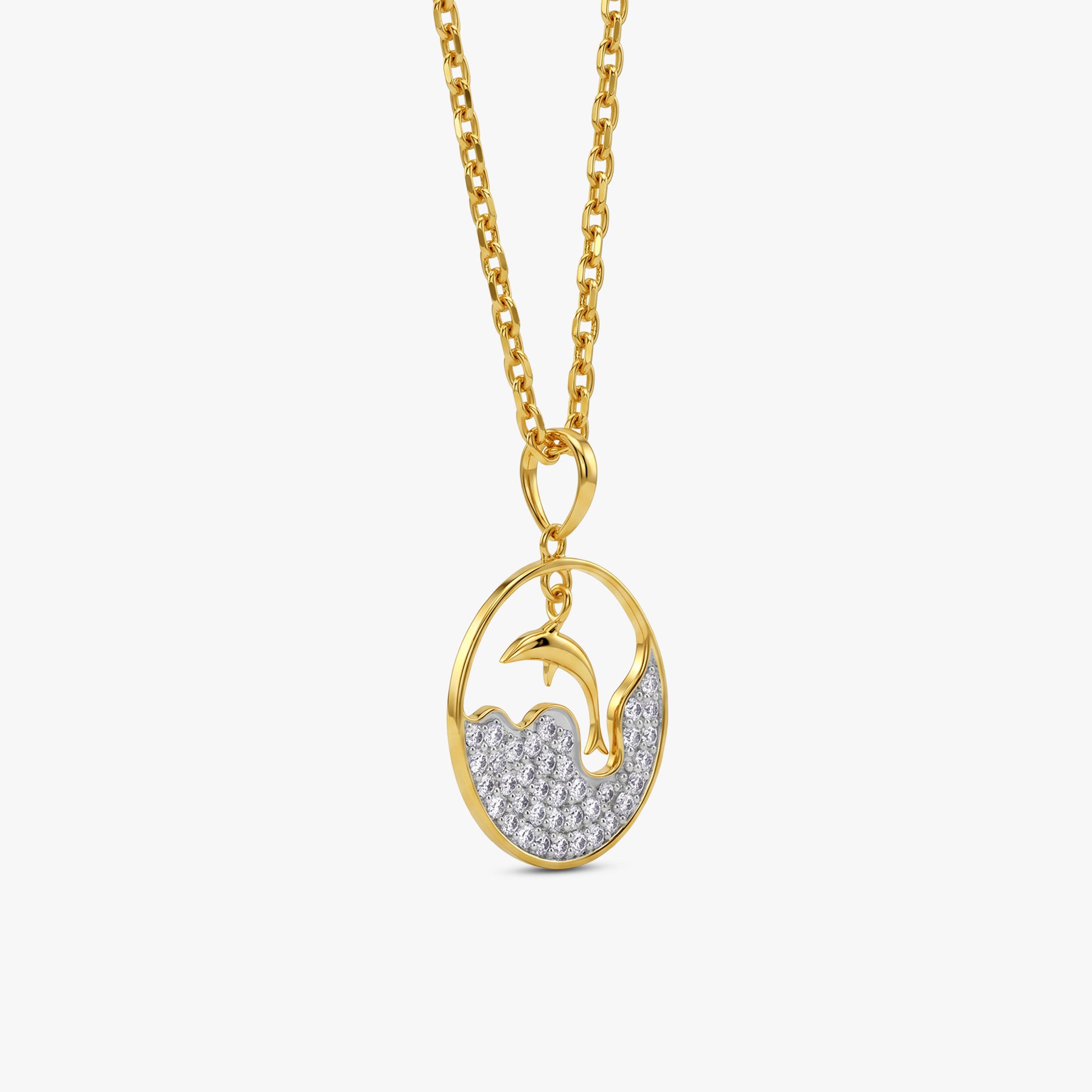Gold Tidebound Muse Lab Grown Diamond Pendant