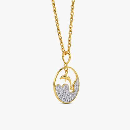 Gold Tidebound Muse Lab Grown Diamond Pendant