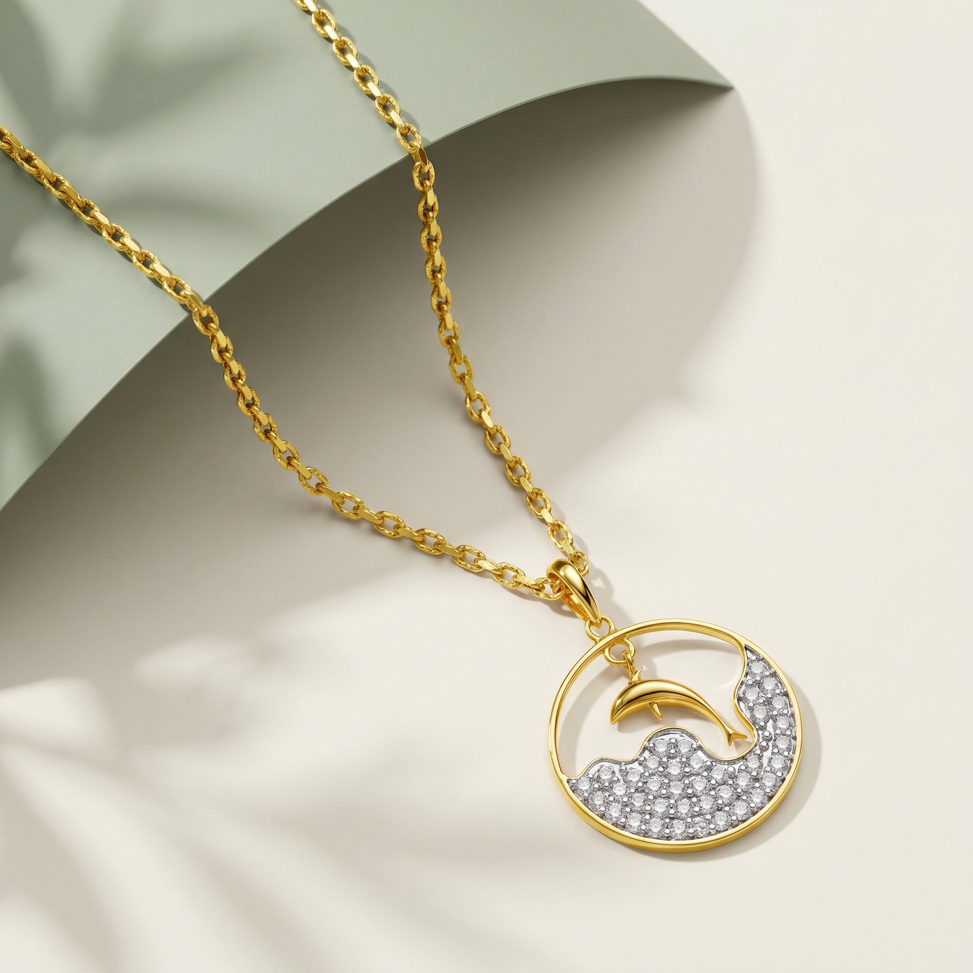Gold Tidebound Muse Lab Grown Diamond Pendant