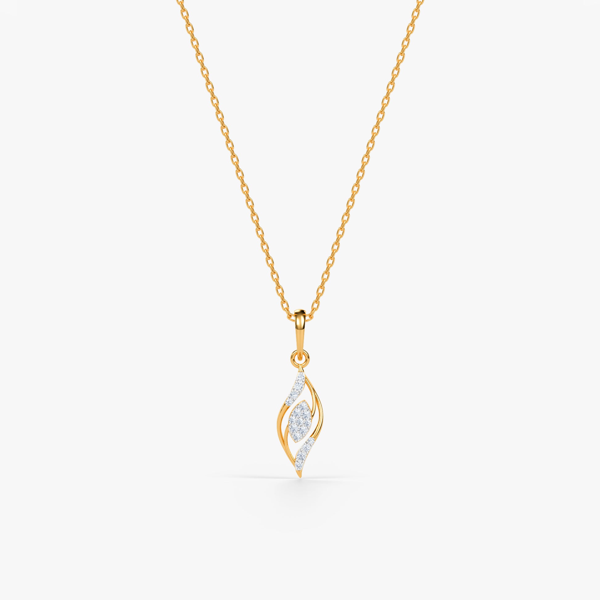 Gold Marquise Drift Lab Grown Diamond Pendant