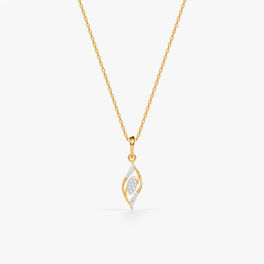 Gold Marquise Drift Lab Grown Diamond Pendant