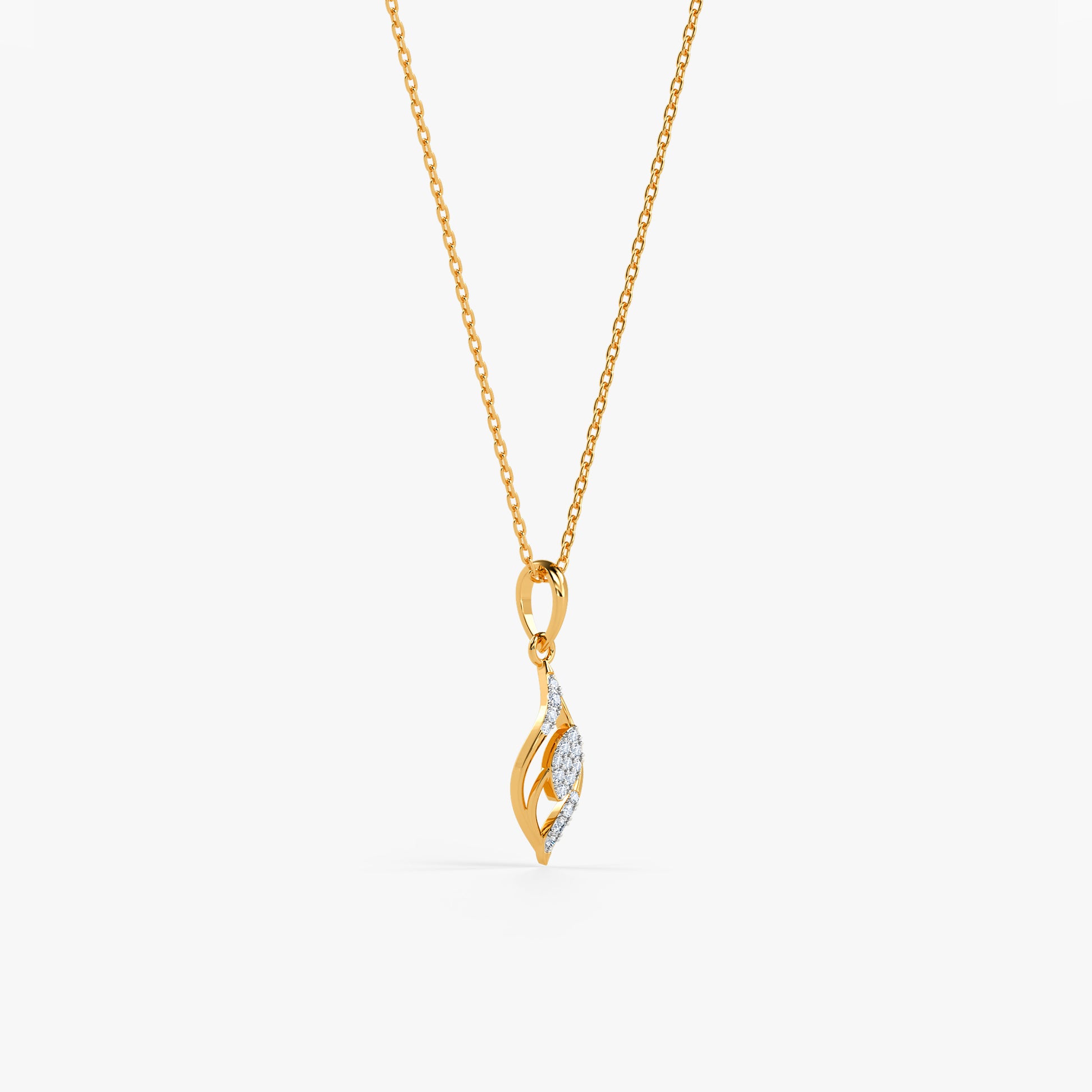 Gold Marquise Drift Lab Grown Diamond Pendant