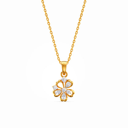 Gold Petaline Poise Lab Grown Diamond Pendant