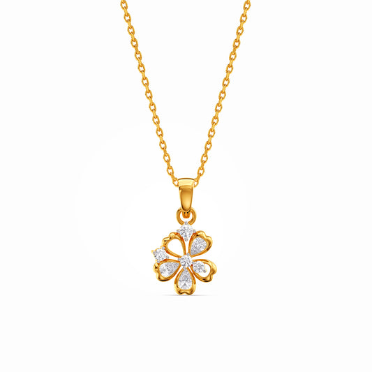 Gold Petaline Poise Lab Grown Diamond Pendant